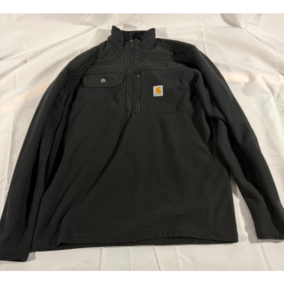 Carhartt Other - Carhartt 106378 Men’s Black Relaxed Fit Midweight Fleece 1/4 Zip Sweater Size M